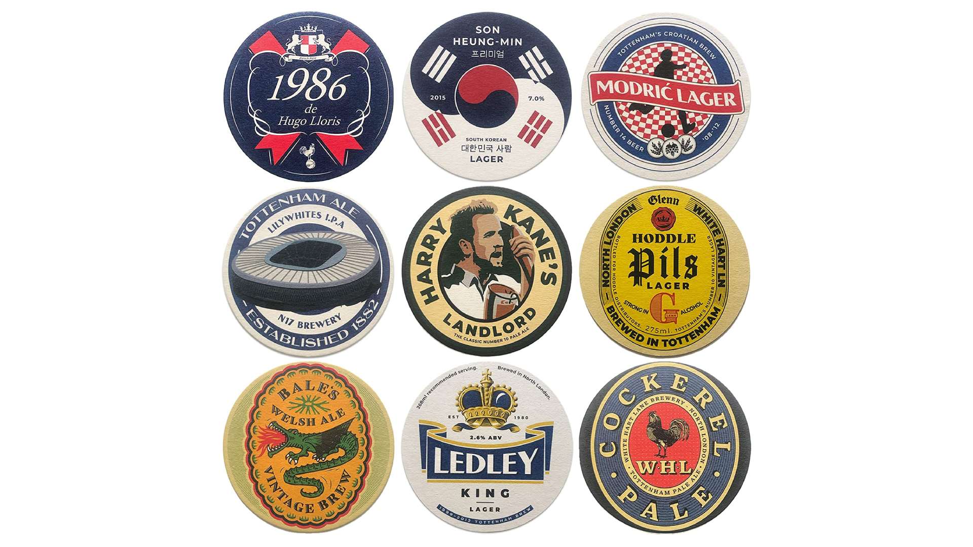 9 Tottenham beer mats