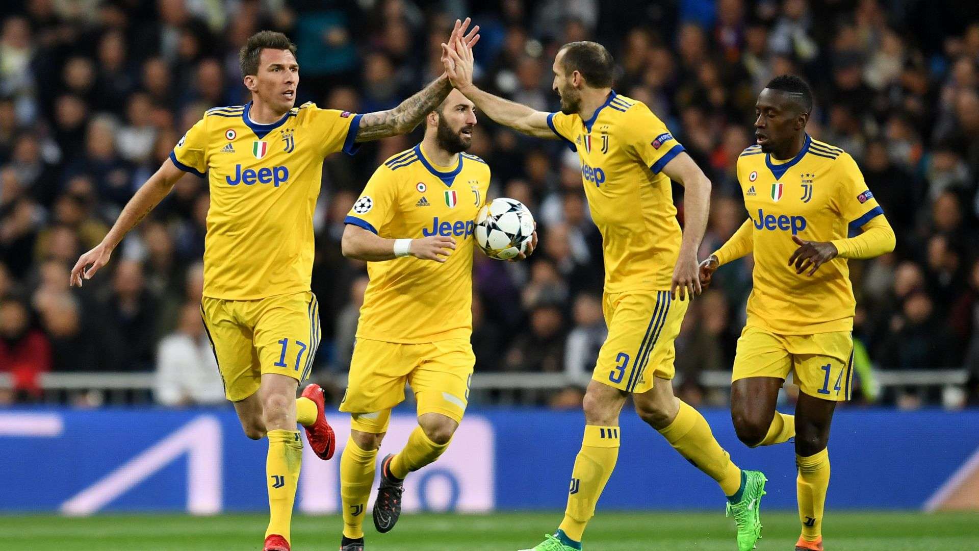 Juventus celebrates Mario Mandzukic goal vs. Real Madrid