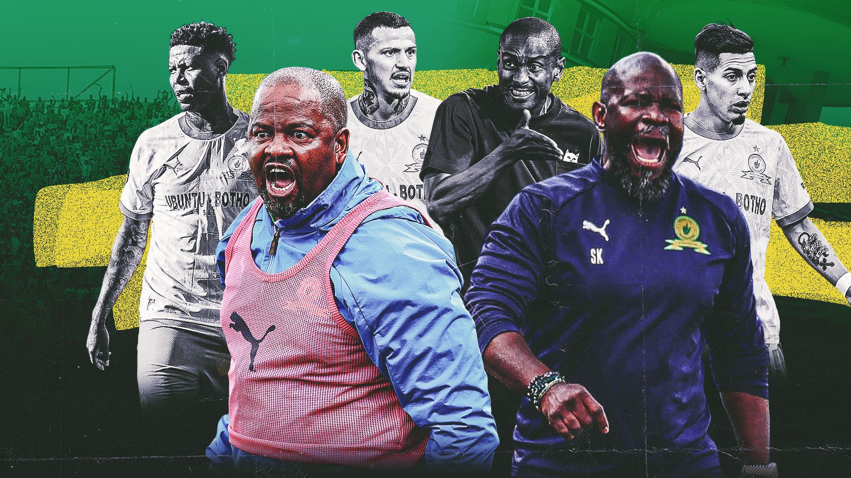 Rhulani Mokwena, Bongani Zungu, Gaston Sirino Junior Mendieta, Steve Komphela and Manqoba Mngqithi