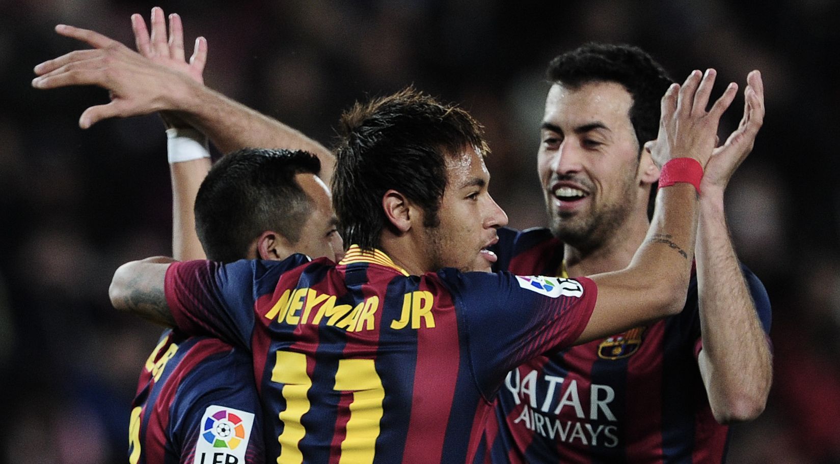 Barcelona trio Sergio Busquets, Neymar and Alexis Sanchez