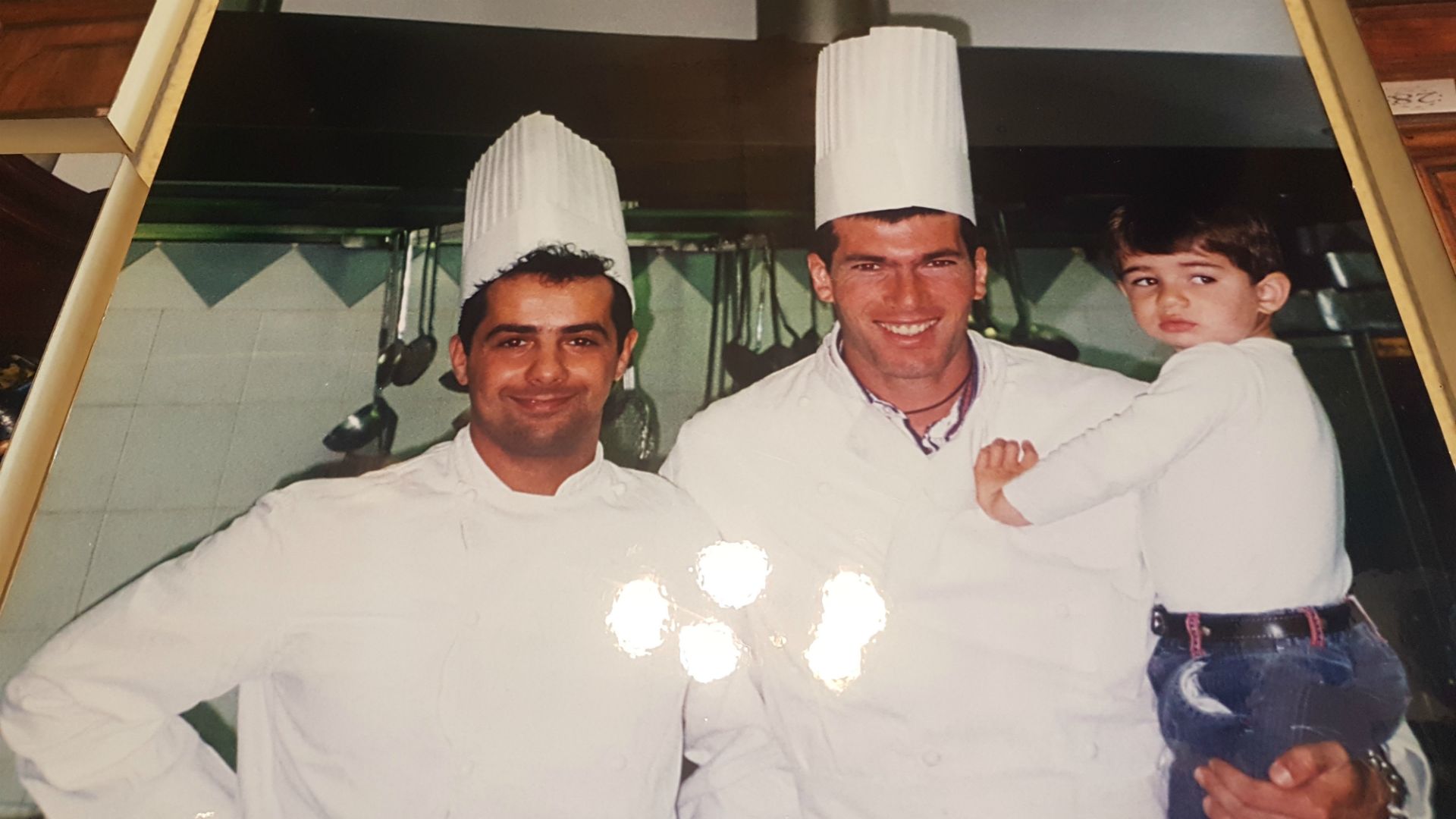Young Zidane pic at Da Angelino restaurant in Torino