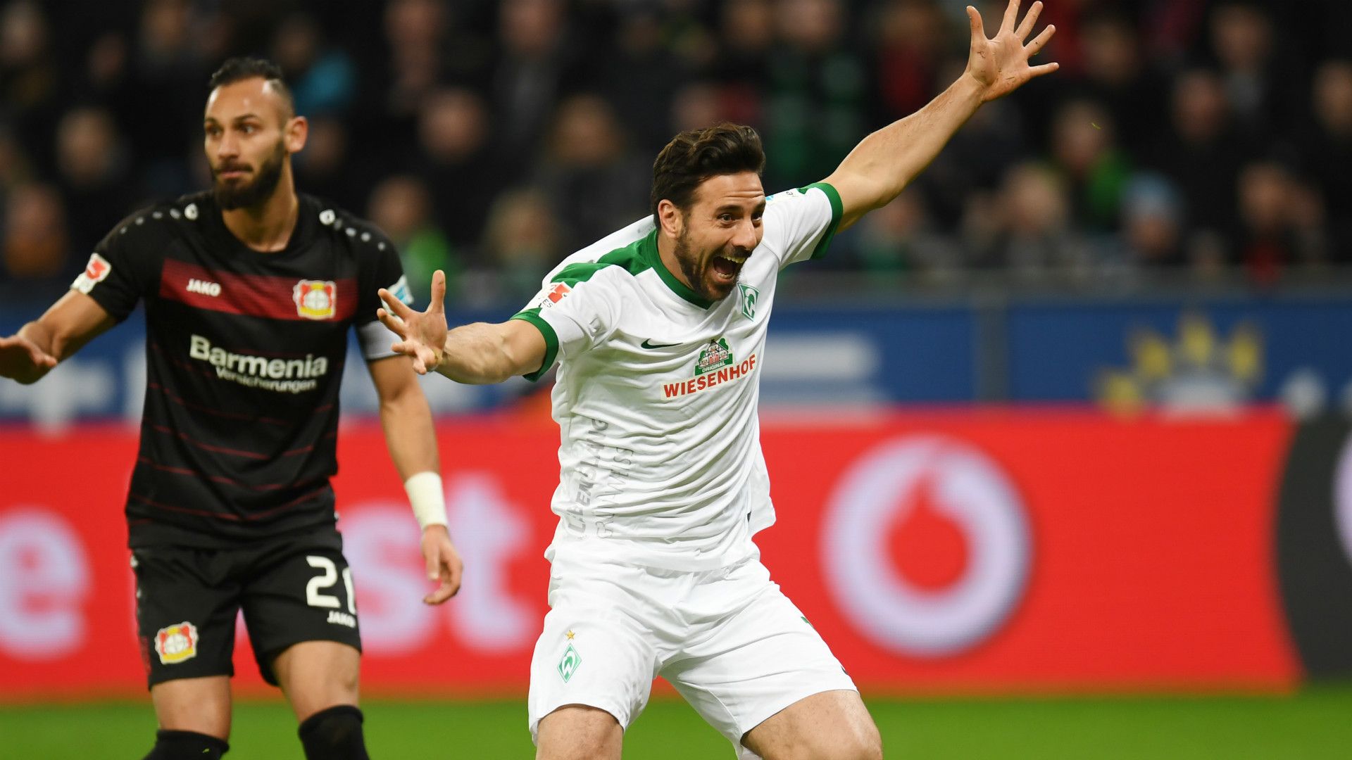 Ömer Toprak Claudio Pizarro Bayer Leverkusen Werder Bremen Bundesliga 10032017
