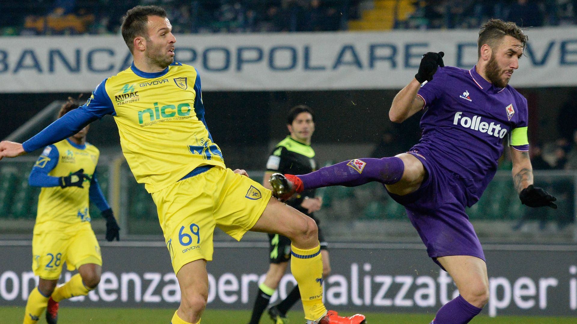 Meggiorini Gonzalo Rodriguez Chievo Fiorentina Serie A