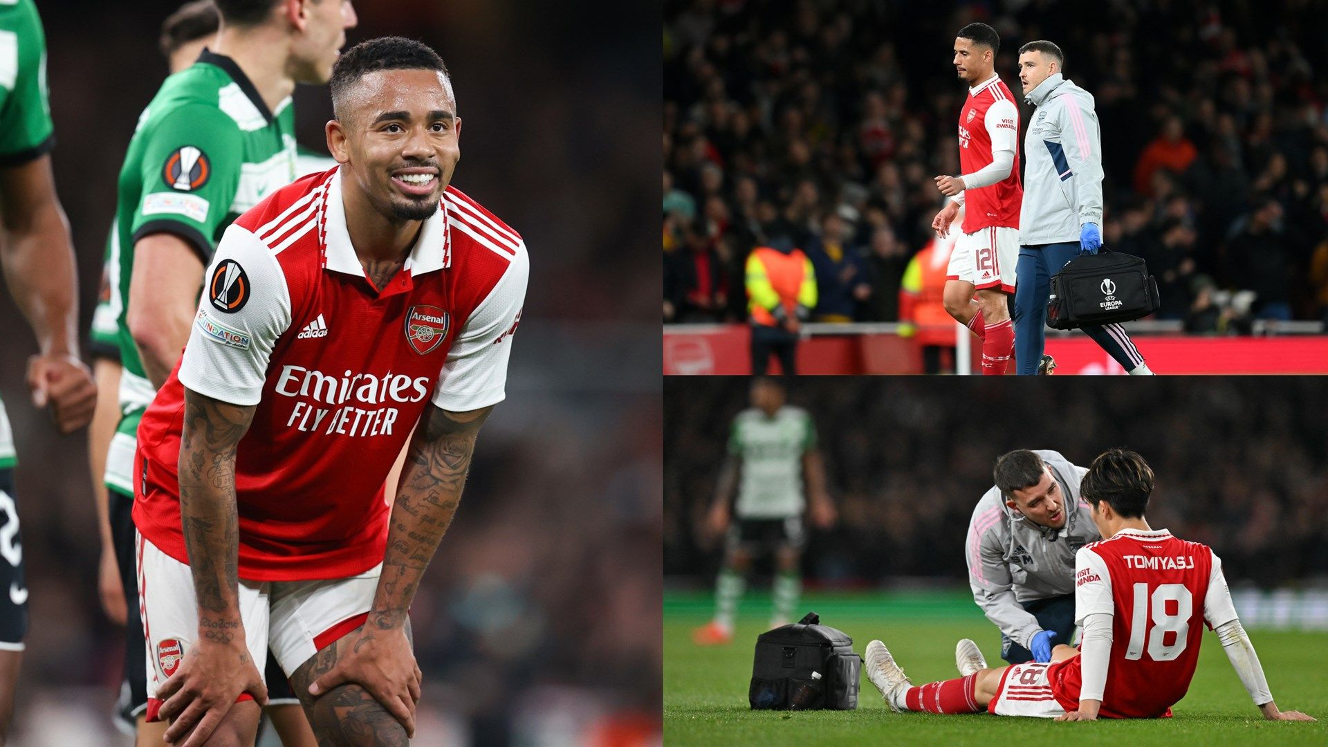 Gabriel Jesus William Saliba Takehiro Tomiyasu Arsenal 2022-23 split v2
