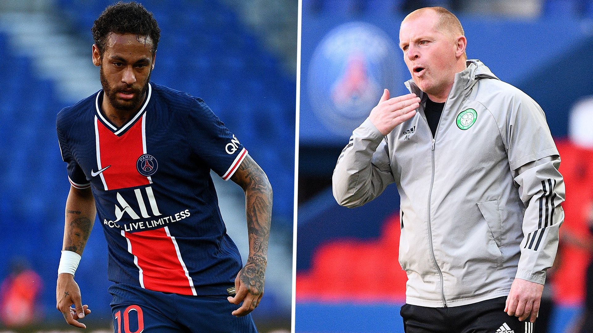 Neymar Neil Lennon PSG Celtic 2020-21