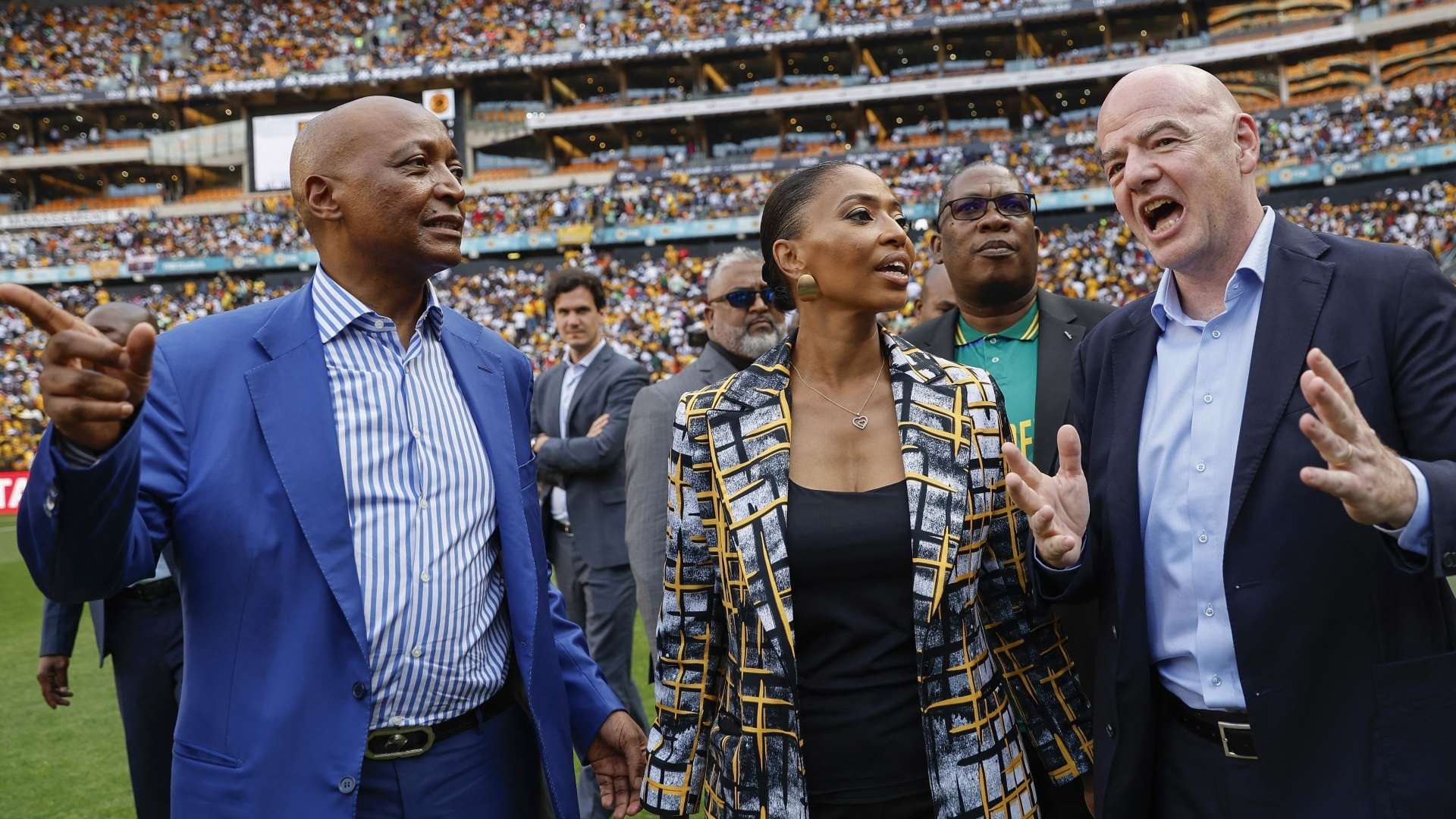Patrice Motsepe, Jessica Motaung, Gianni Imfantino