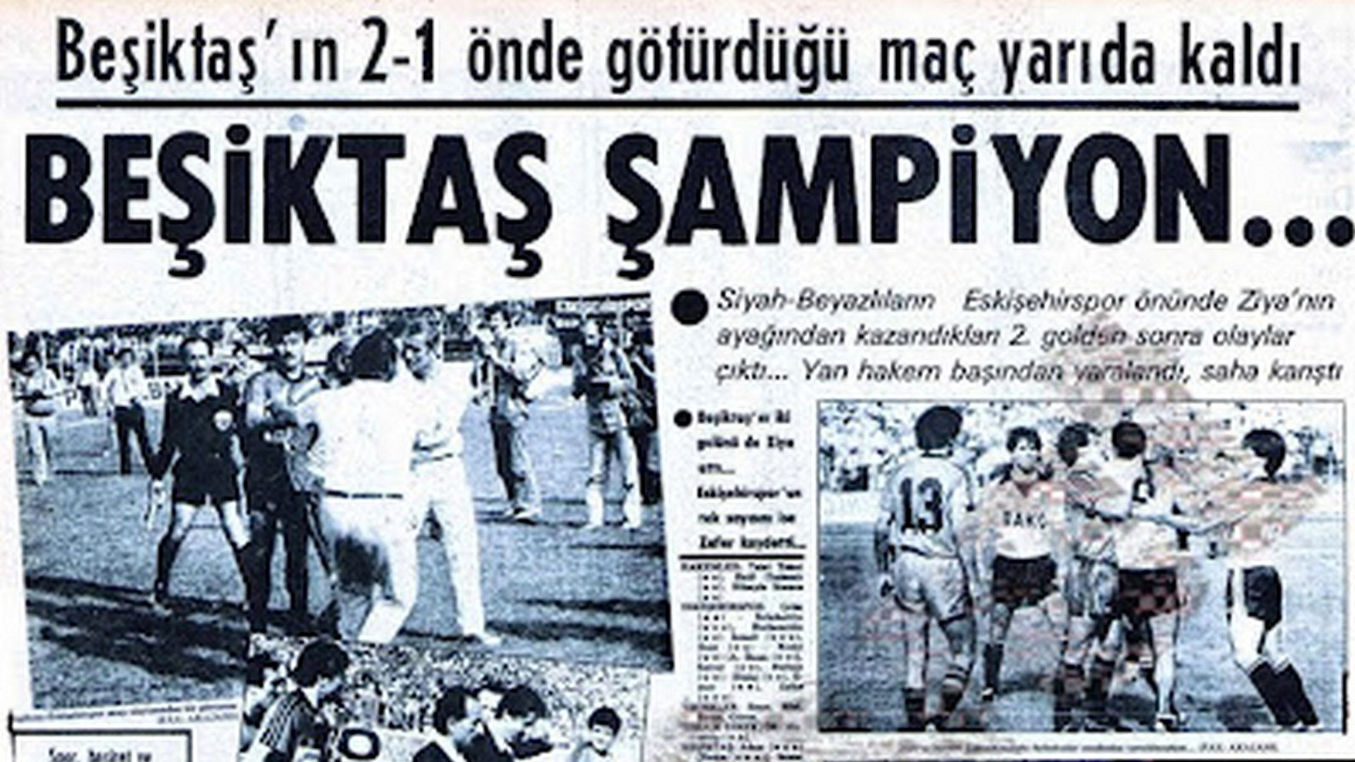 13 Haziran 1982 Beşiktaş Eskişehir maçı