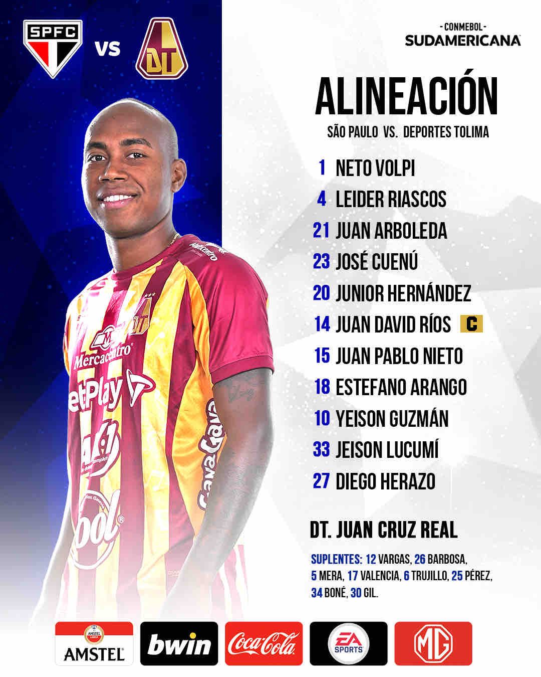 Nómina Tolima Fecha 5 Copa Sudamericana 2023