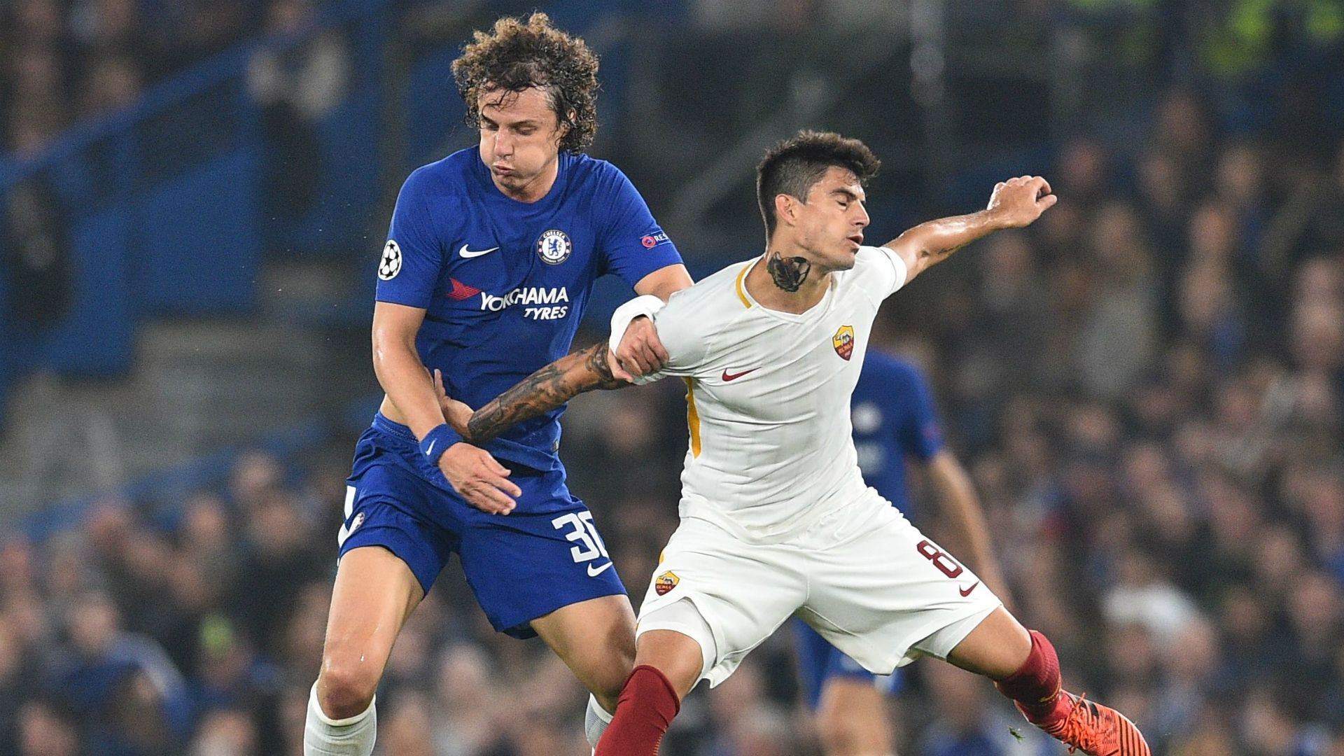 David Luiz Perotti Chelsea Roma Champions League