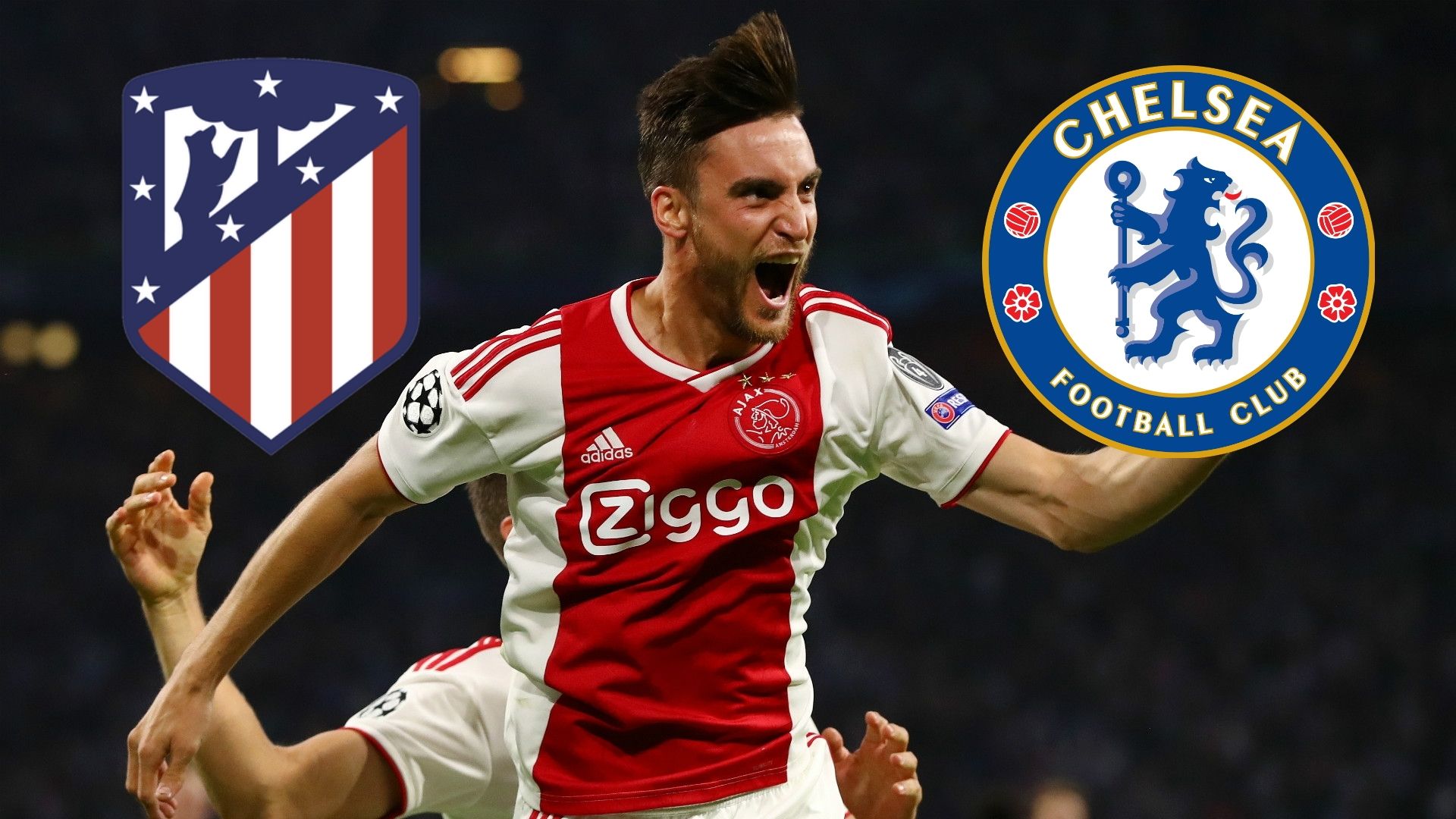 Nicolas Tagliafico, Ajax, Atletico Madrid and Chelsea badges