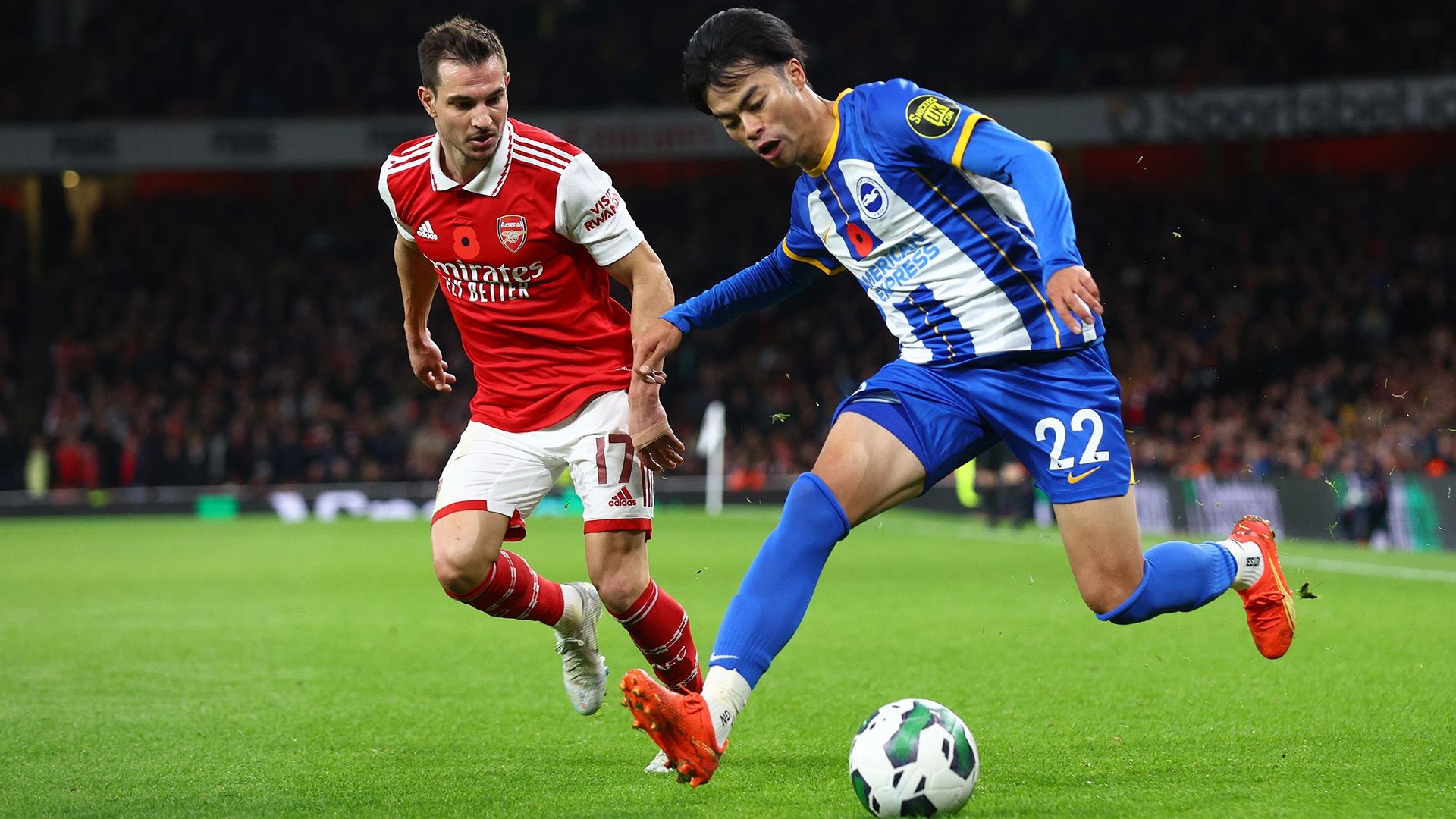 Cedric Soares Arsenal Brighton League Cup 2022-23