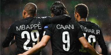 Kylian Mbappè Edinson Cavani Neymar Celtic PSG Champions League
