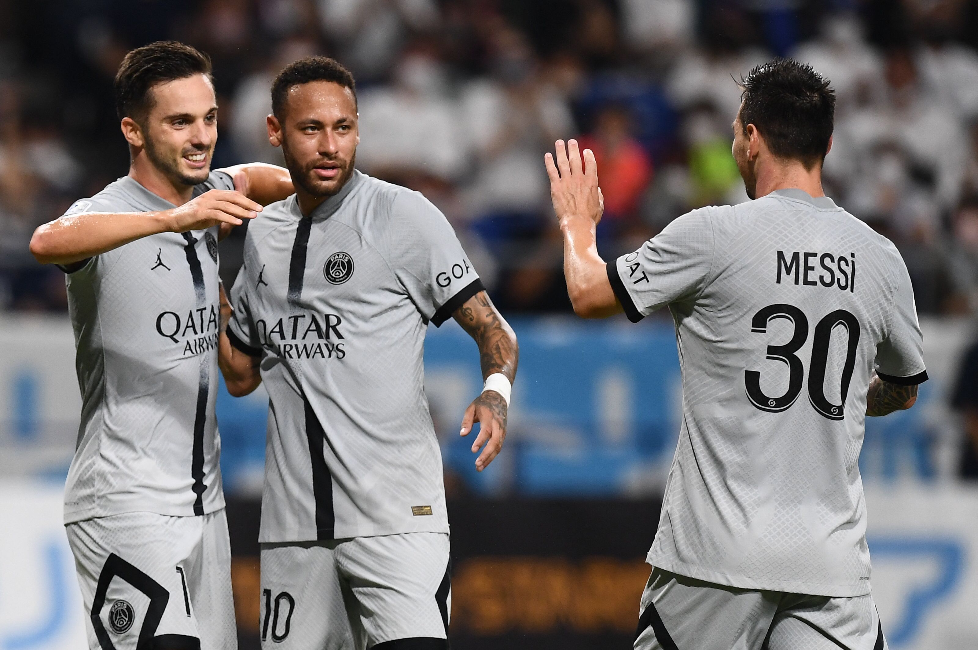 Sarabia, Neymar et Messi pendant PSG-Osaka
