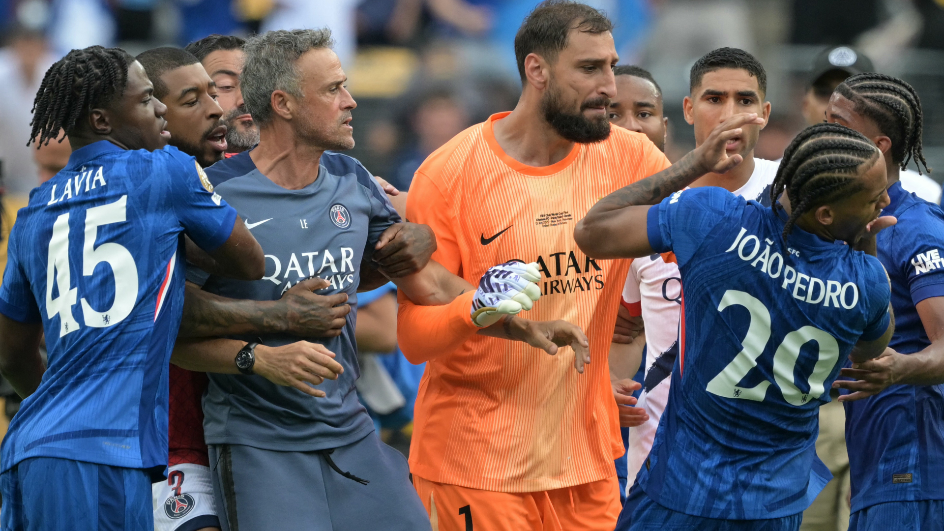 What happened? Luis Enrique explains Club World Cup brawl after PSG boss sparks chaos with throat grab on Chelsea striker Joao Pedro | Goal.com UK