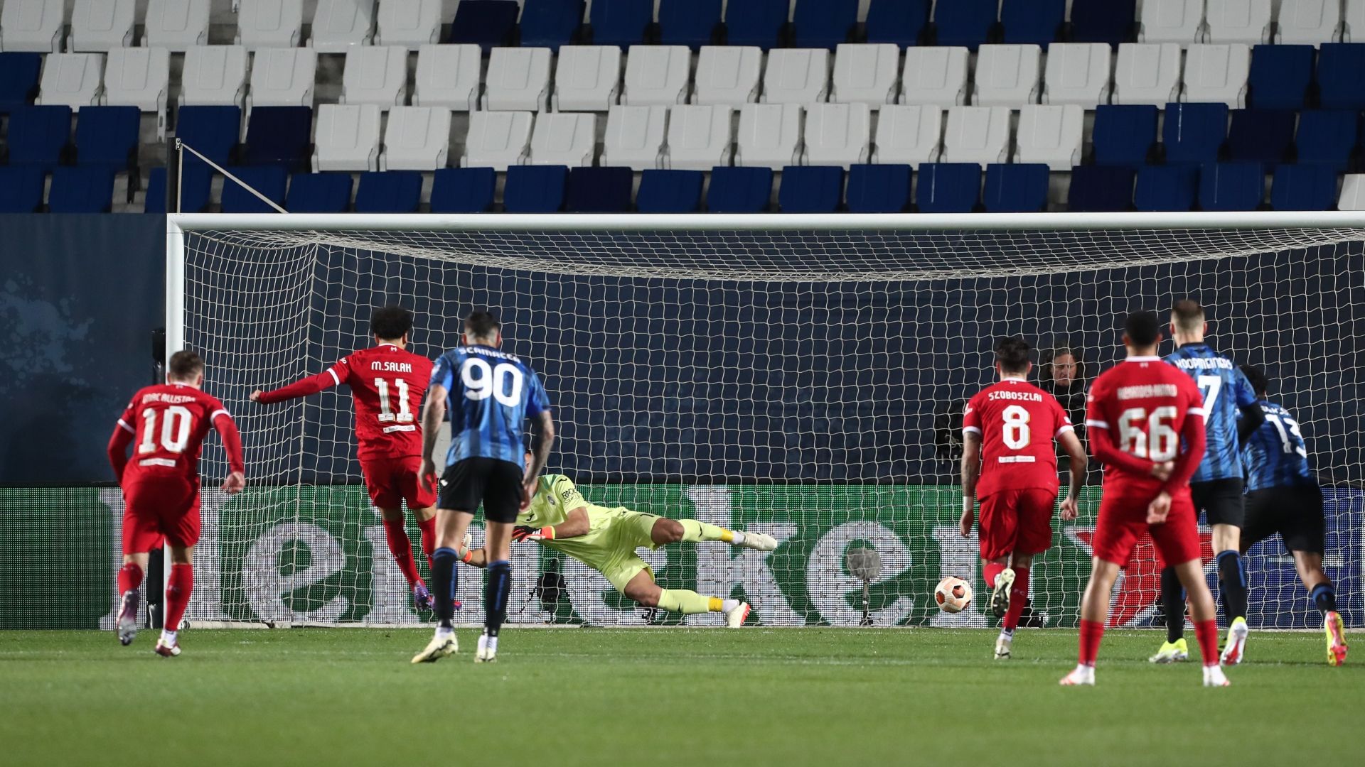 Salah rigore Atalanta Liverpool