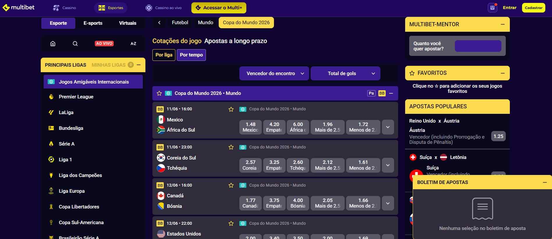 Multibet mercados copa