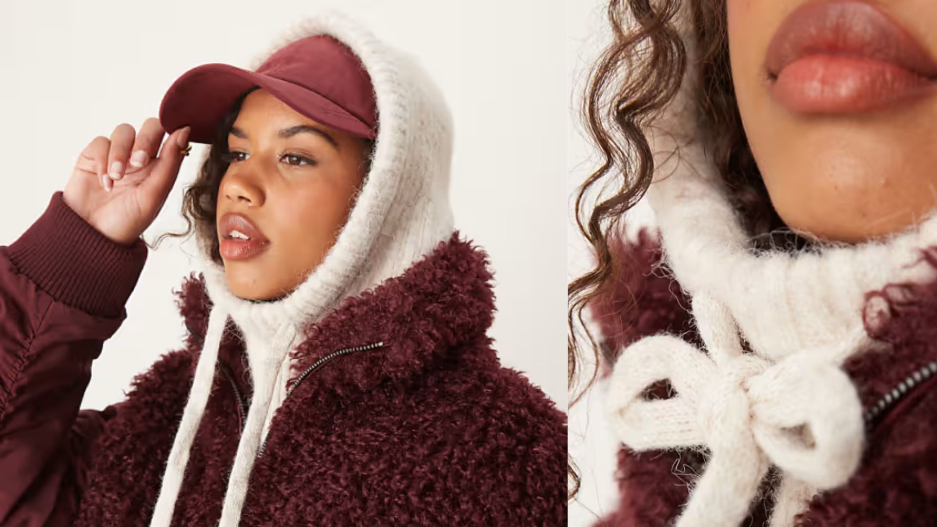 ASOS DESIGN Hood with Wool Mix