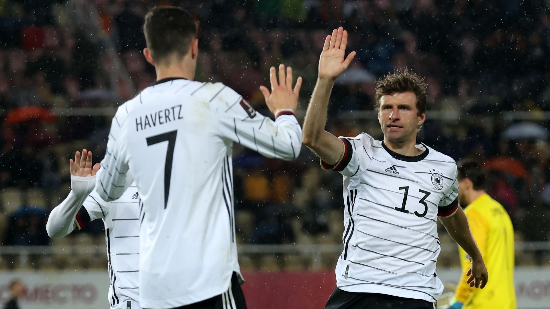 Germany celebrate Kai Havertz goal vs North Macedonia 2021