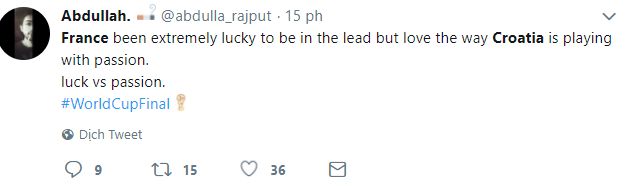 Reaction France Croatia