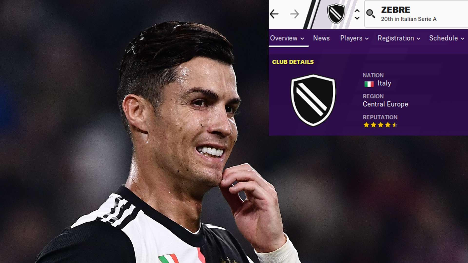 Ronaldo Football Manager 2020 Zebre
