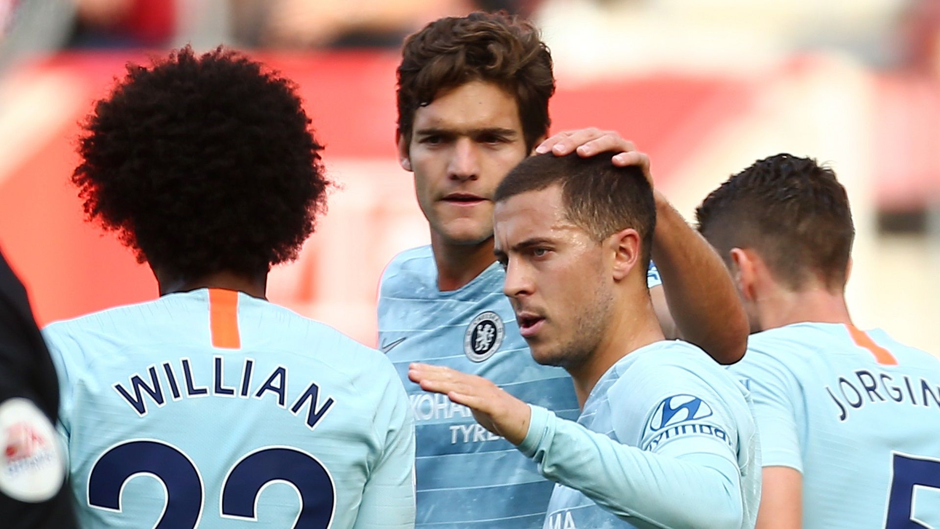Eden Hazard Marcos Alonso Willian Chelsea 071020118