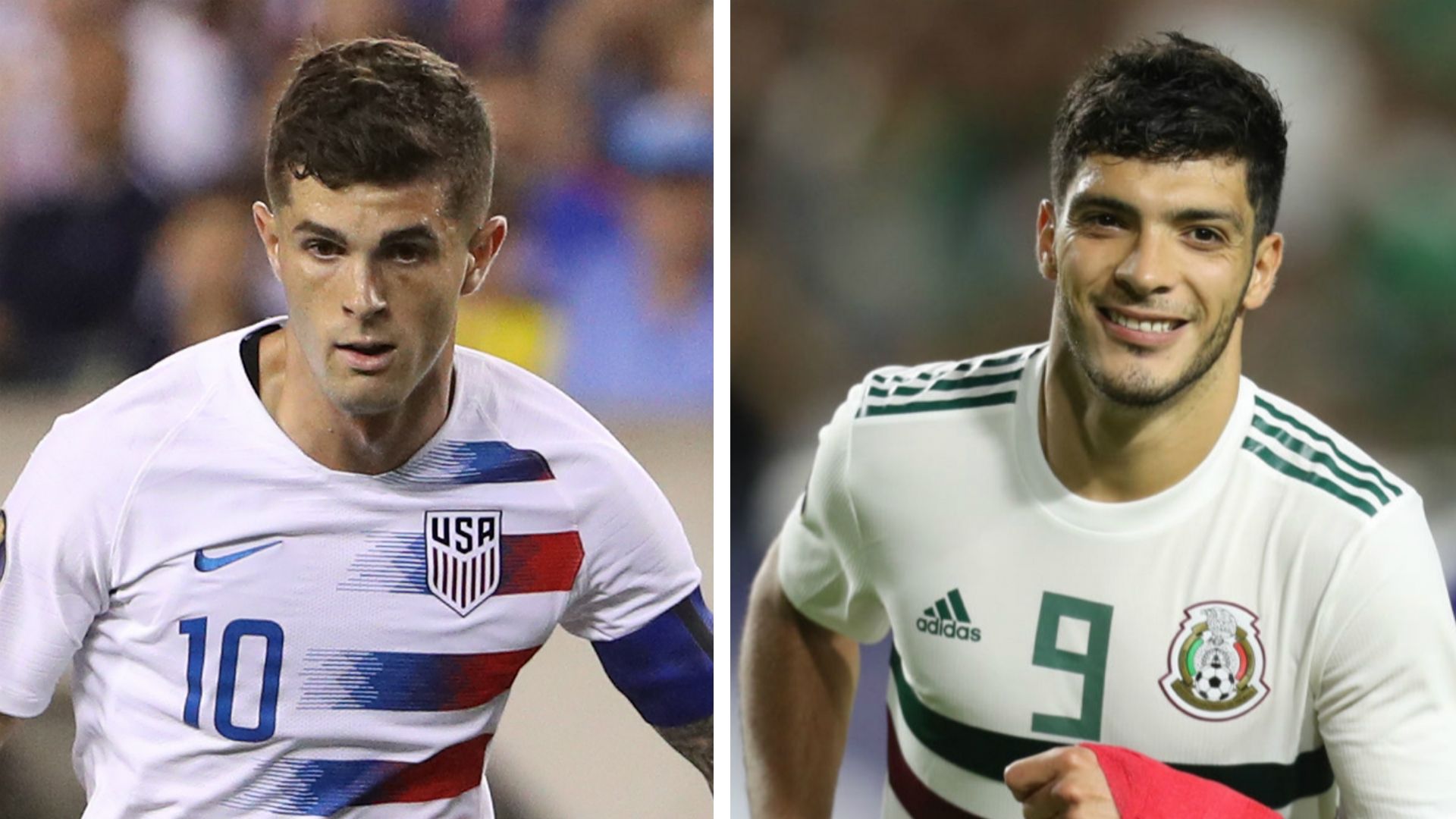 Christian Pulisic Raul Jimenez USA Mexico XI Split Image