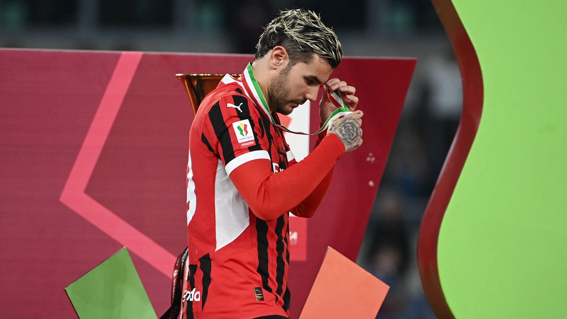 Theo Hernandez Milan Bologna Coppa Italia 14052025