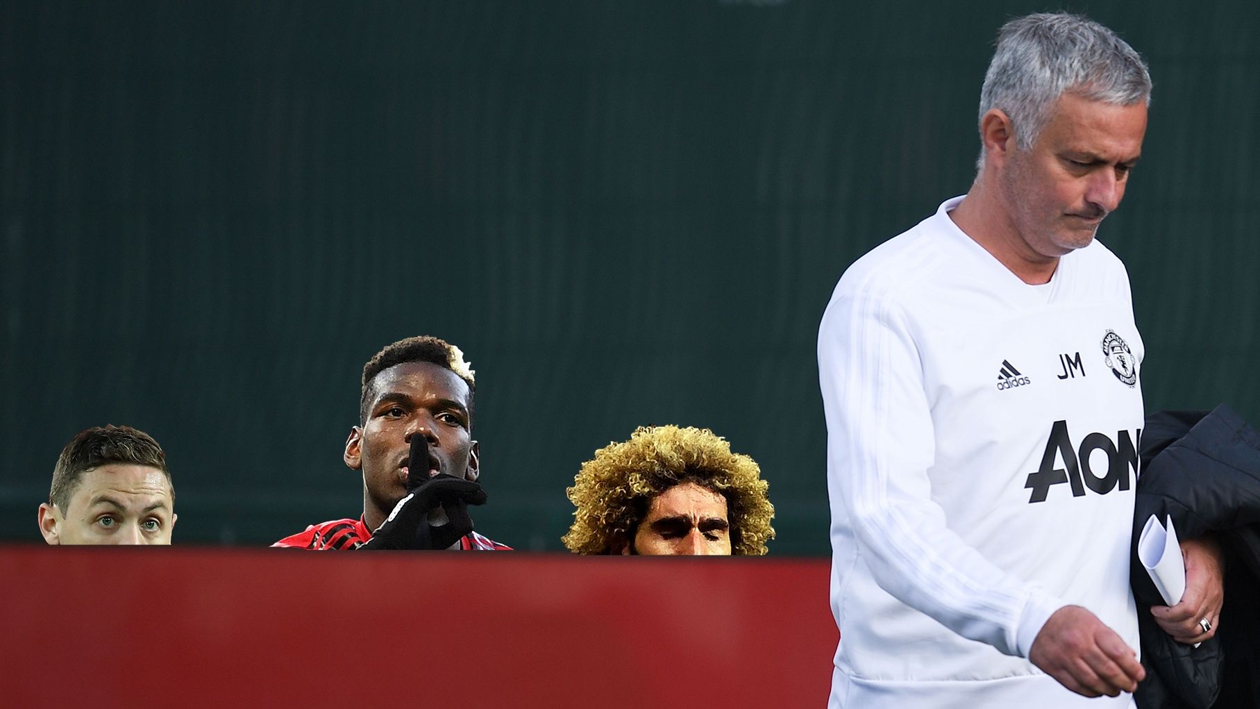 Nemanja Matic Paul Pogba Marouane Fellaini Jose Mourinho Man Utd 2018