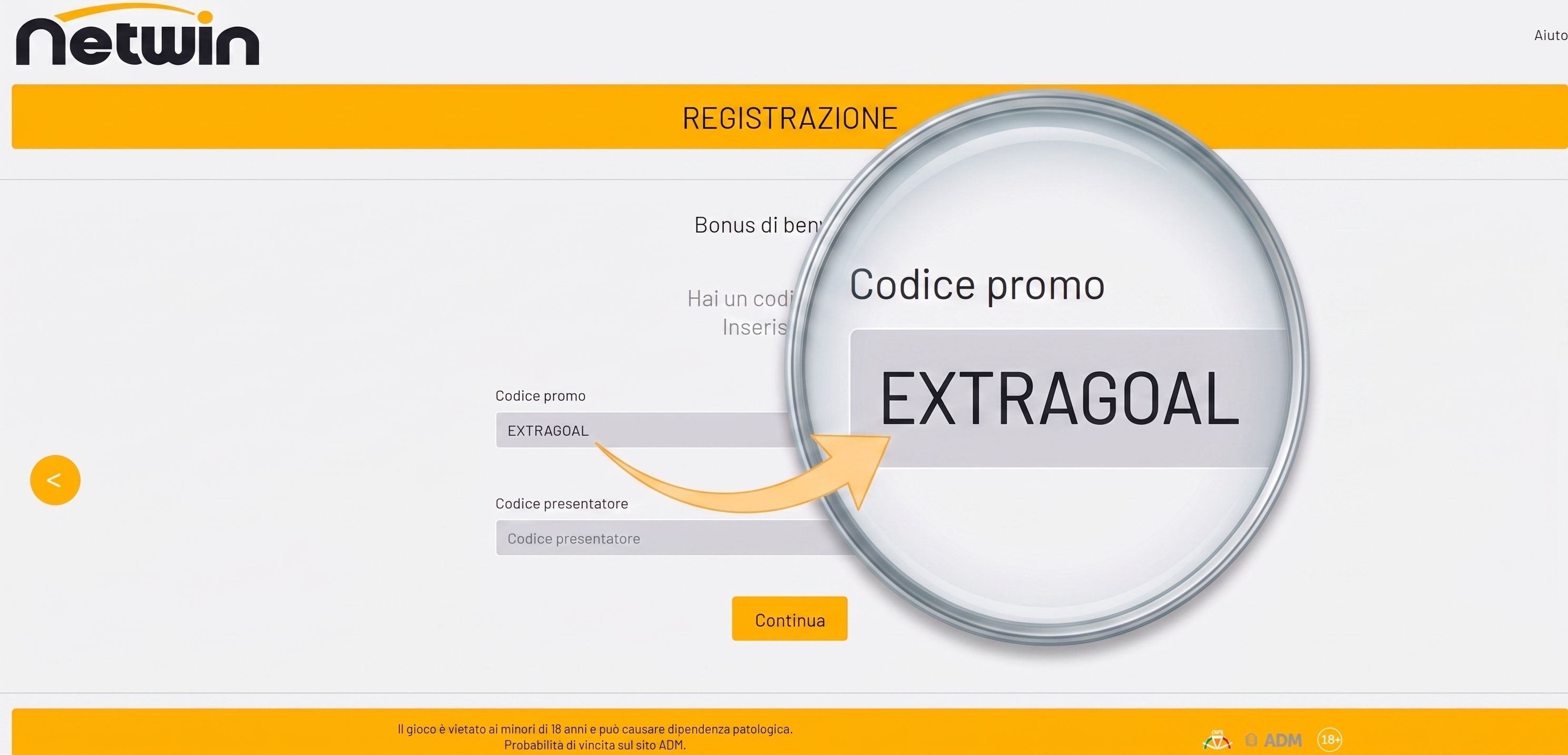  codice promo netwin registrazione