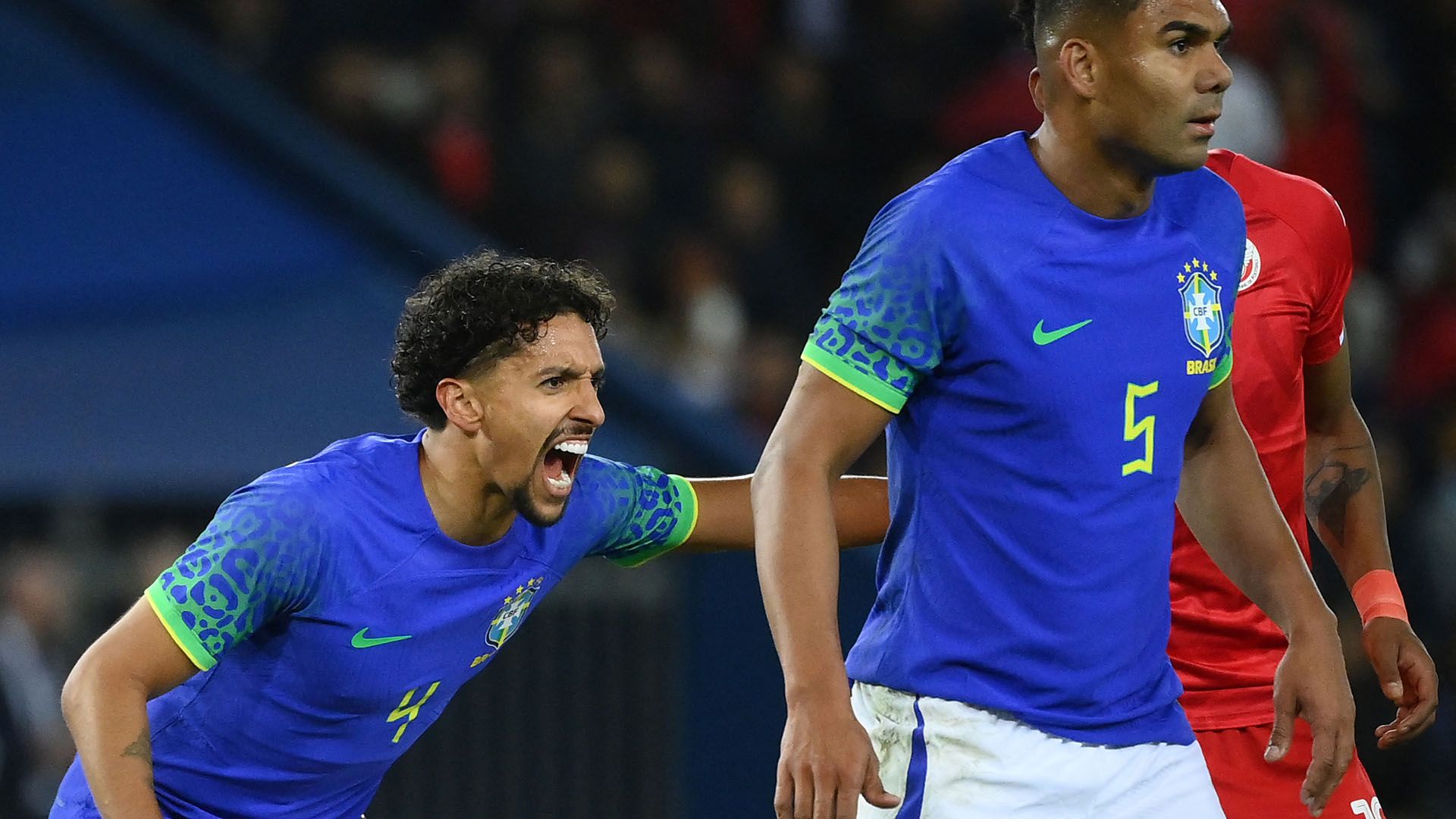 Marquinhos, Casemiro, Brazil v Tunisia, Friendly, 27092022