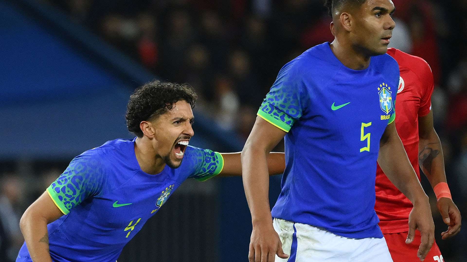 Marquinhos, Casemiro, Brazil v Tunisia, Friendly, 27092022