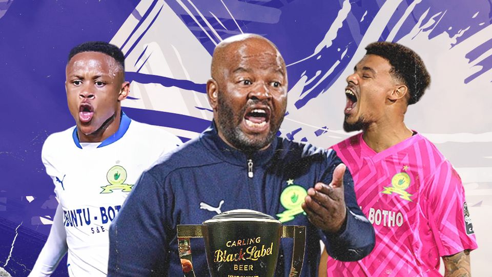 Manqoba Mngqithi, Kutlwano Letlhaku & Ronwen Williams of Mamelodi Sundowns 