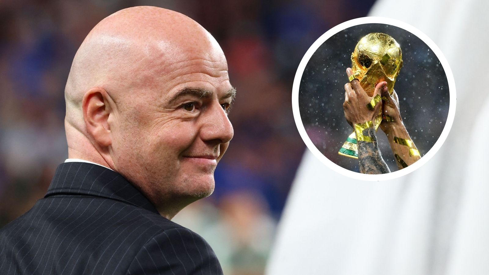 Gianni Infantino World Cup trophy collage