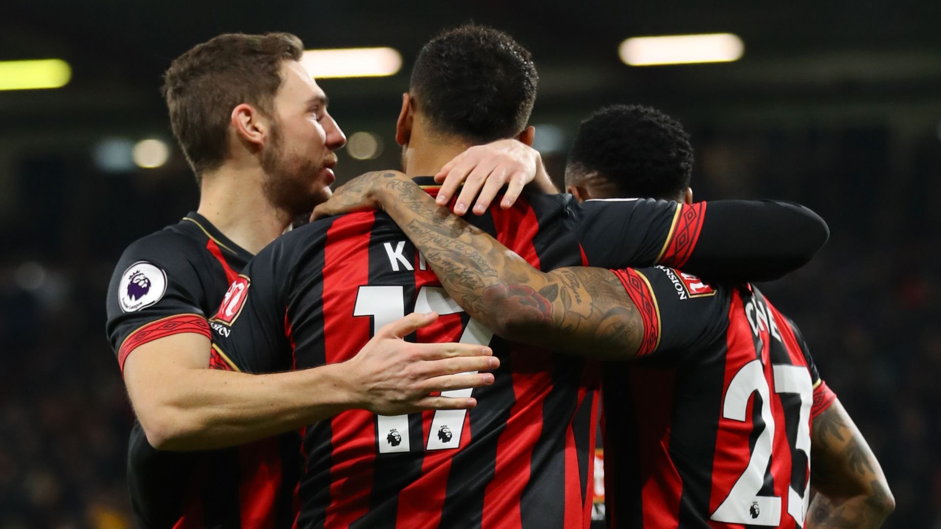 Bournemouth celebrate vs Chelsea