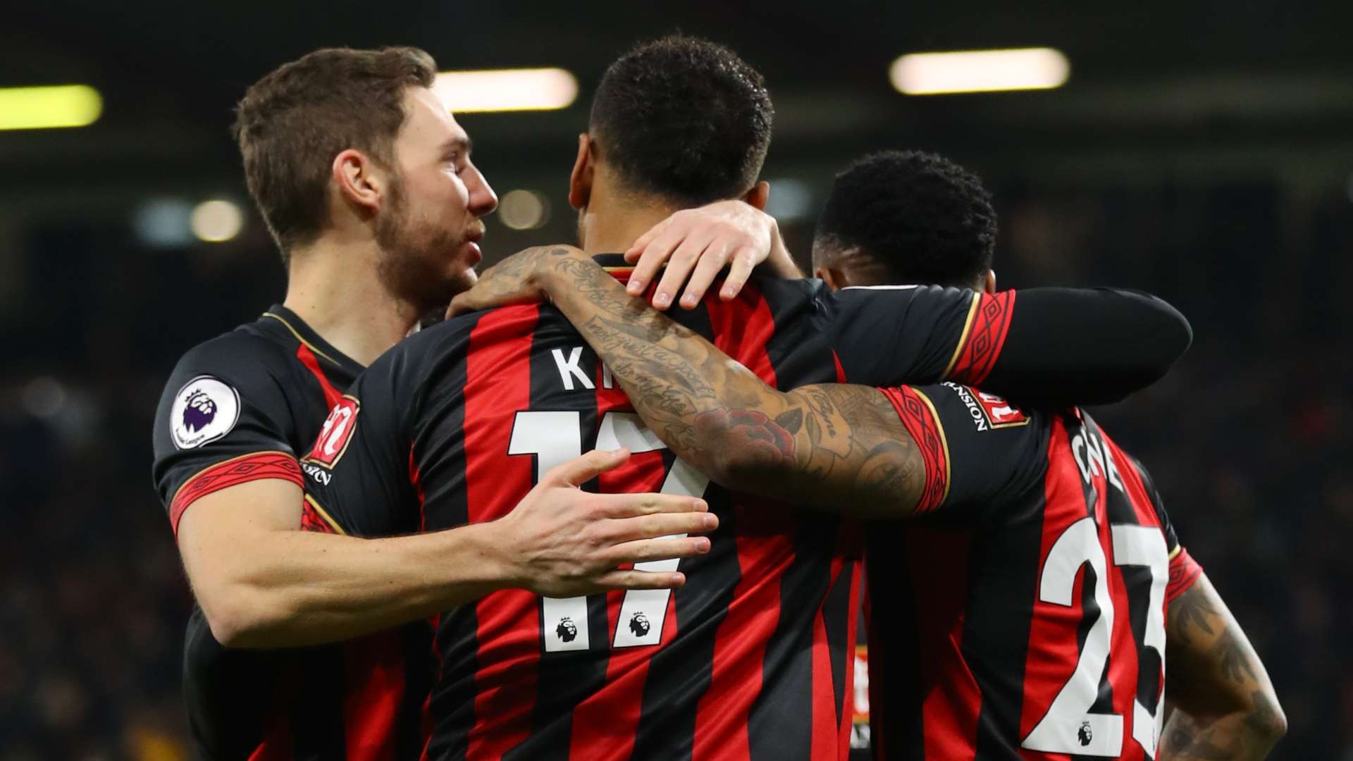 Bournemouth celebrate vs Chelsea