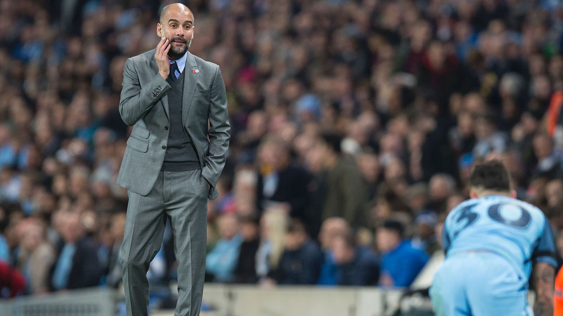 Pep Guardiola Nicolas Otamendi Manchester City