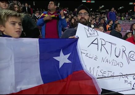 Arturo Vidal bandera camiseta Barcelona Celta