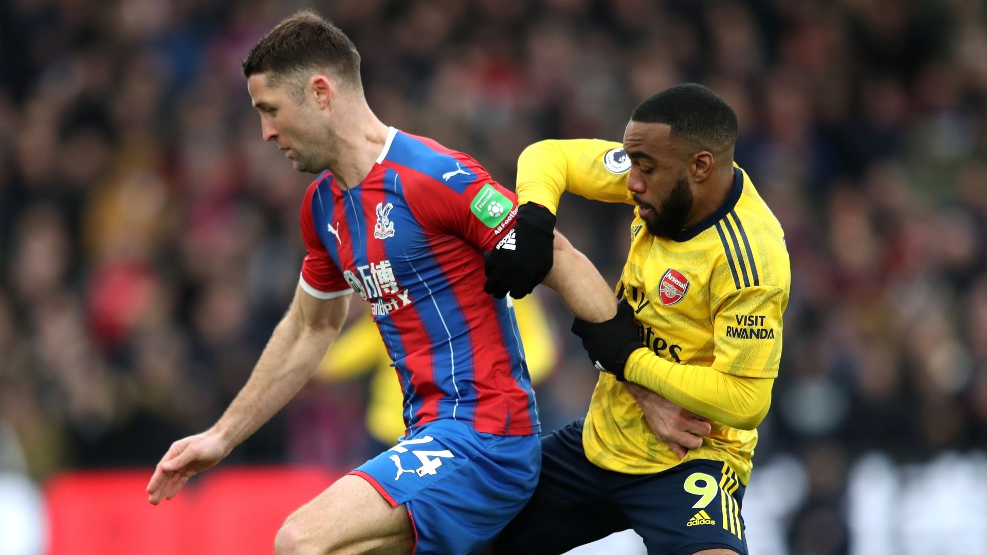 Gary Cahill, Alexandre Lacazette, Crystal Palace vs Arsenal