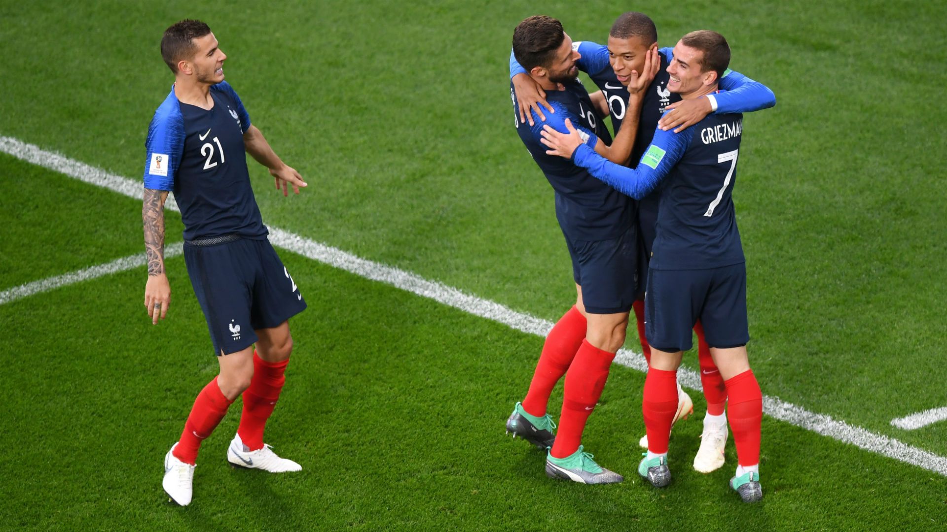 Kylian Mbappe Antoine Griezmann France Peru World Cup 2018 21062018