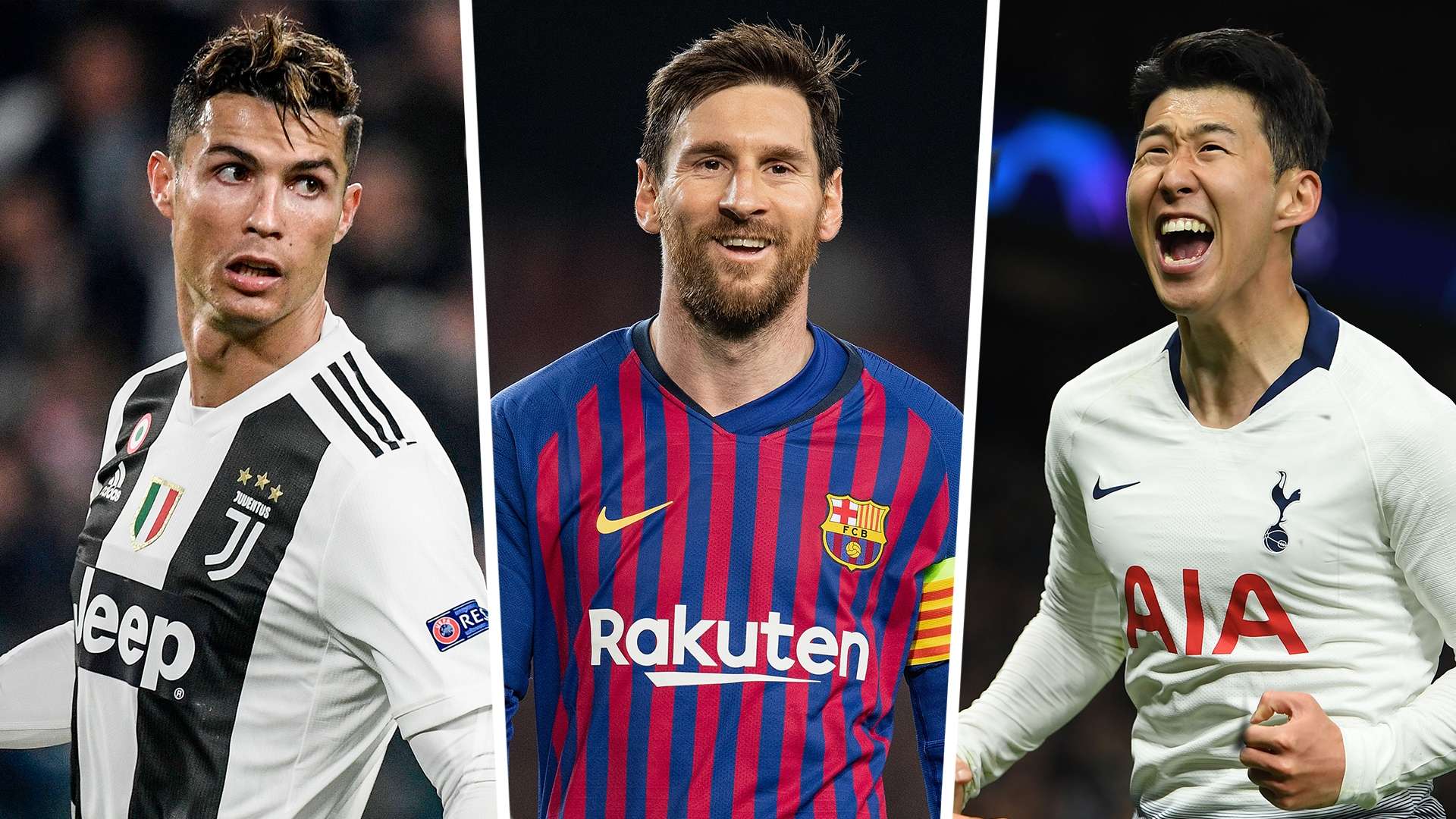 Cristiano Ronaldo, Lionel Messi, Heung-min Son split