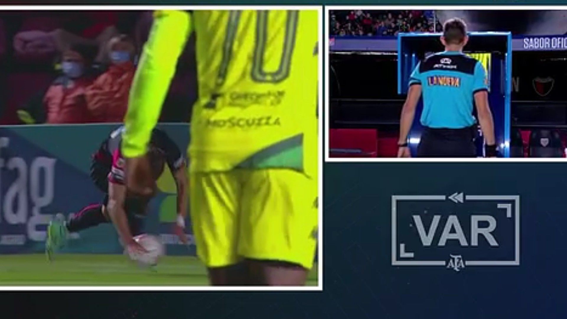 captura VAR Colon Aldosivi Copa Liga Profesional 31032022