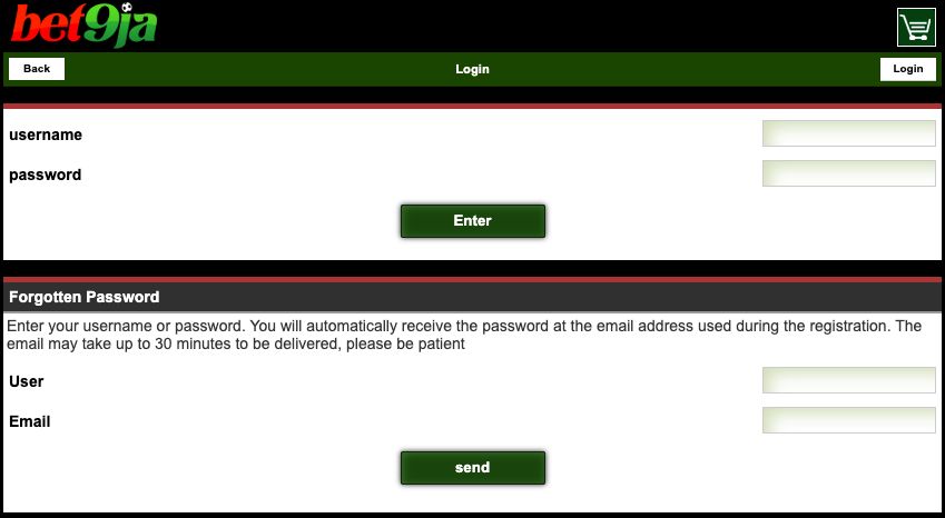 Bet9ja Old Mobile Login