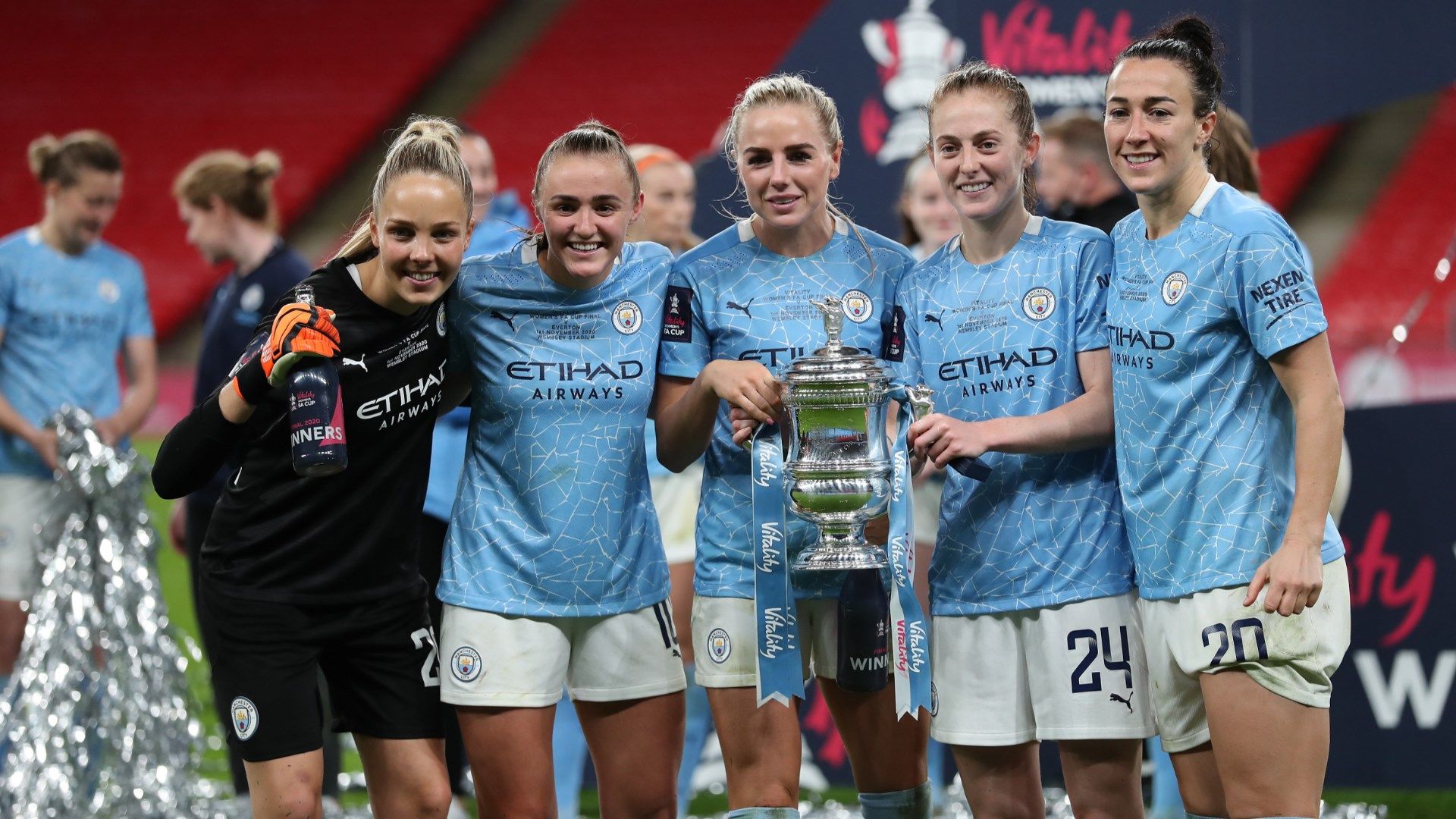 Ellie Roebuck Georgia Stanway Alex Greenwood Keira Walsh Lucy Bronze Man City Women FA Cup 2020-21