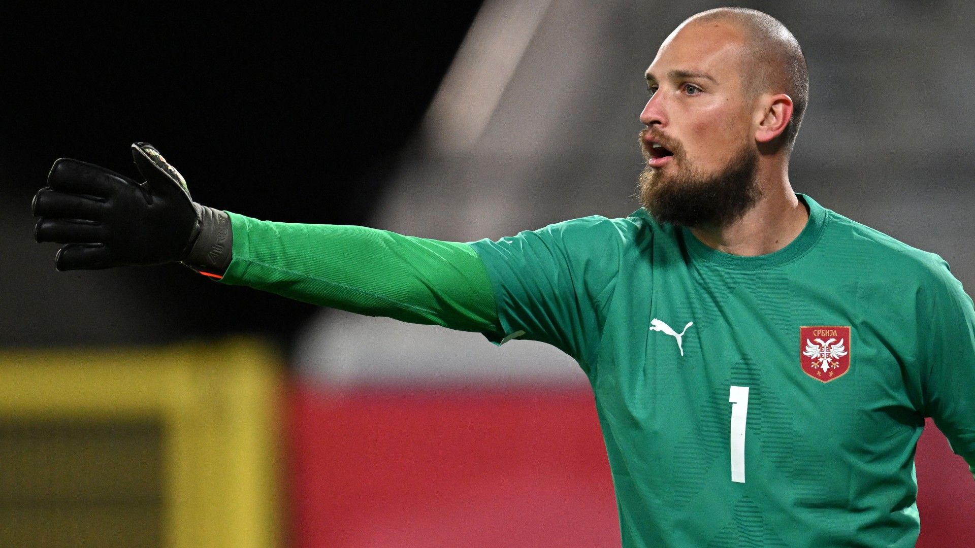 Serbia's goalkeeper #01 Predrag Rajkovic 