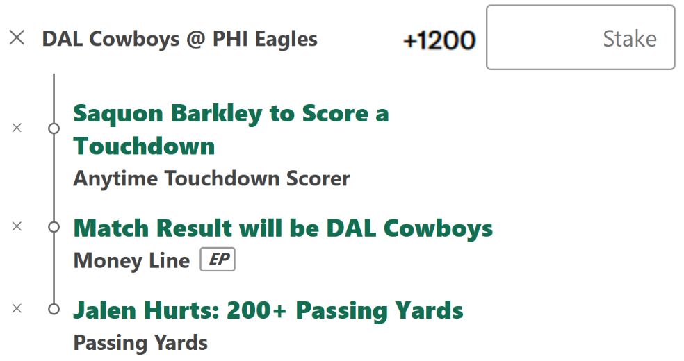 parlay betting odds nfl