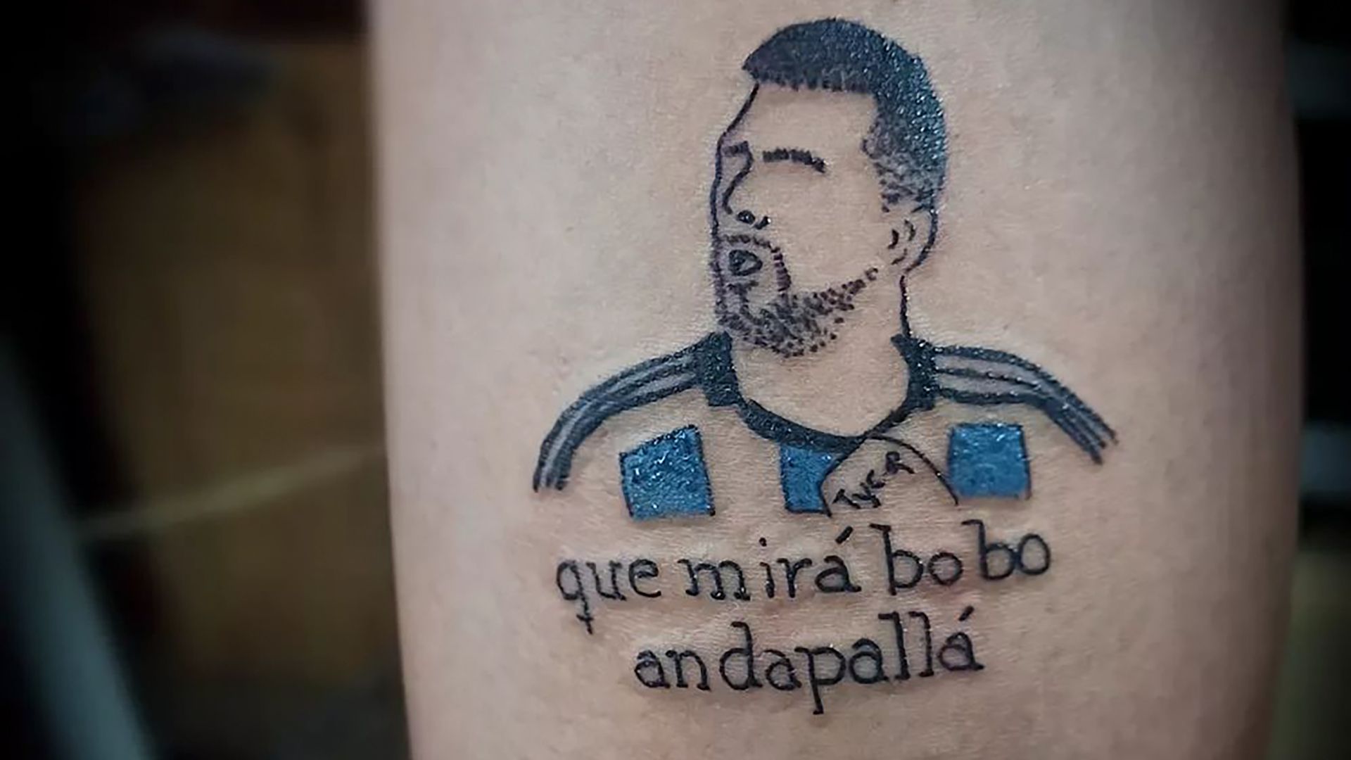 tatuaje messi que miras bobo