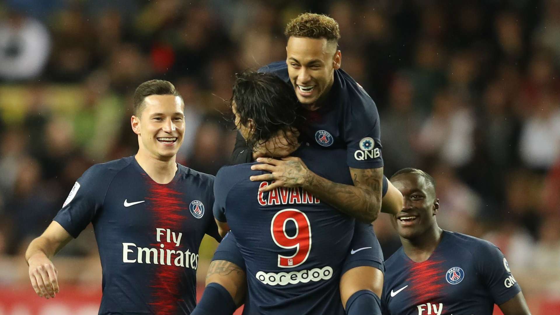 Neymar Edinson Cavani Monaco vs PSG Ligue 1 2018-19