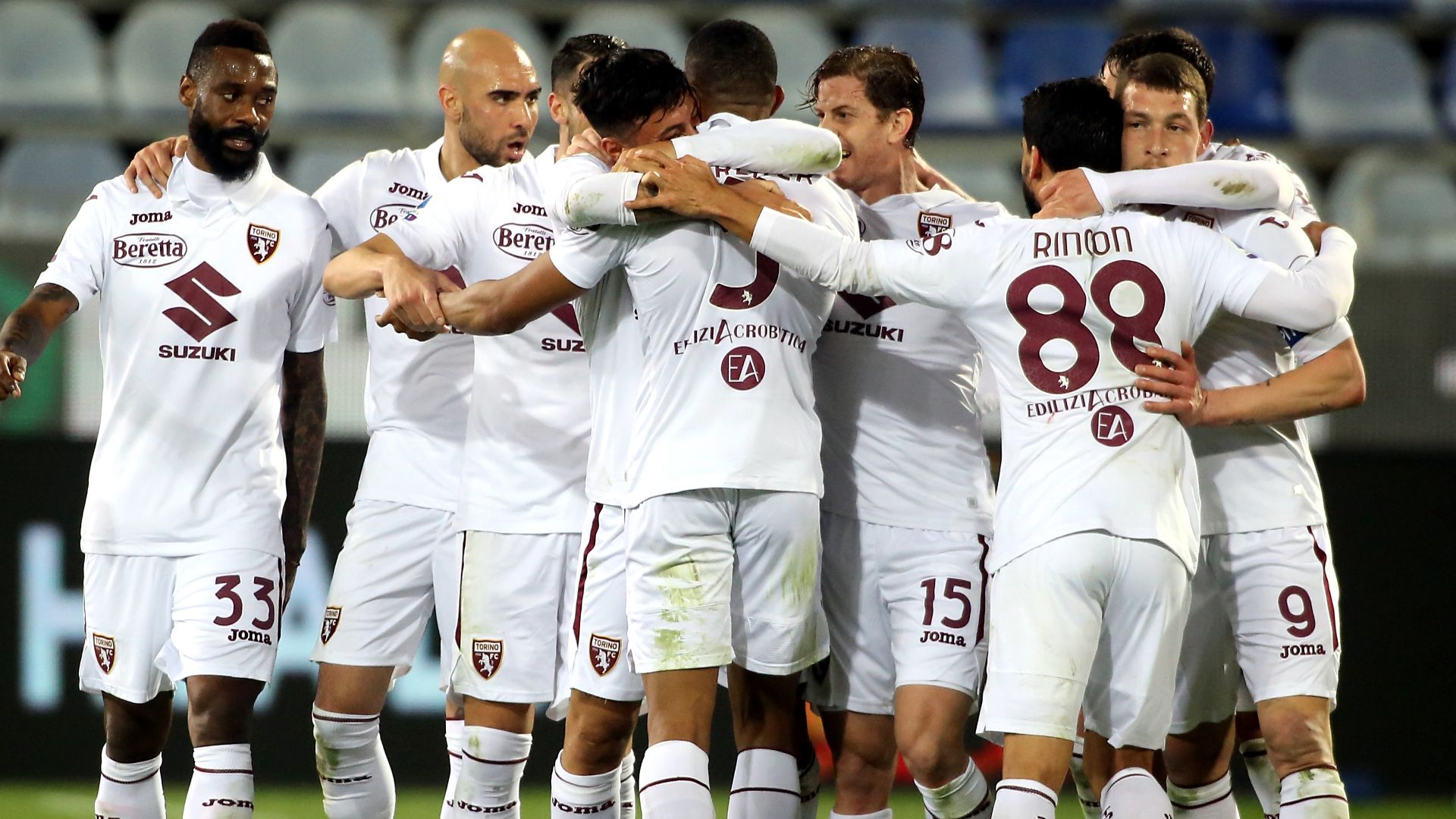 Torino celebrating Cagliari Serie A