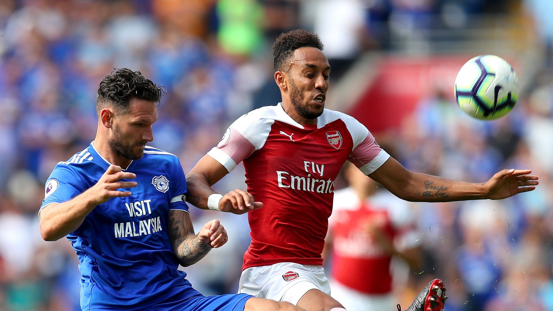 Sean Morrison Pierre-Emerick Aubameyang Cardiff Arsenal 02092018