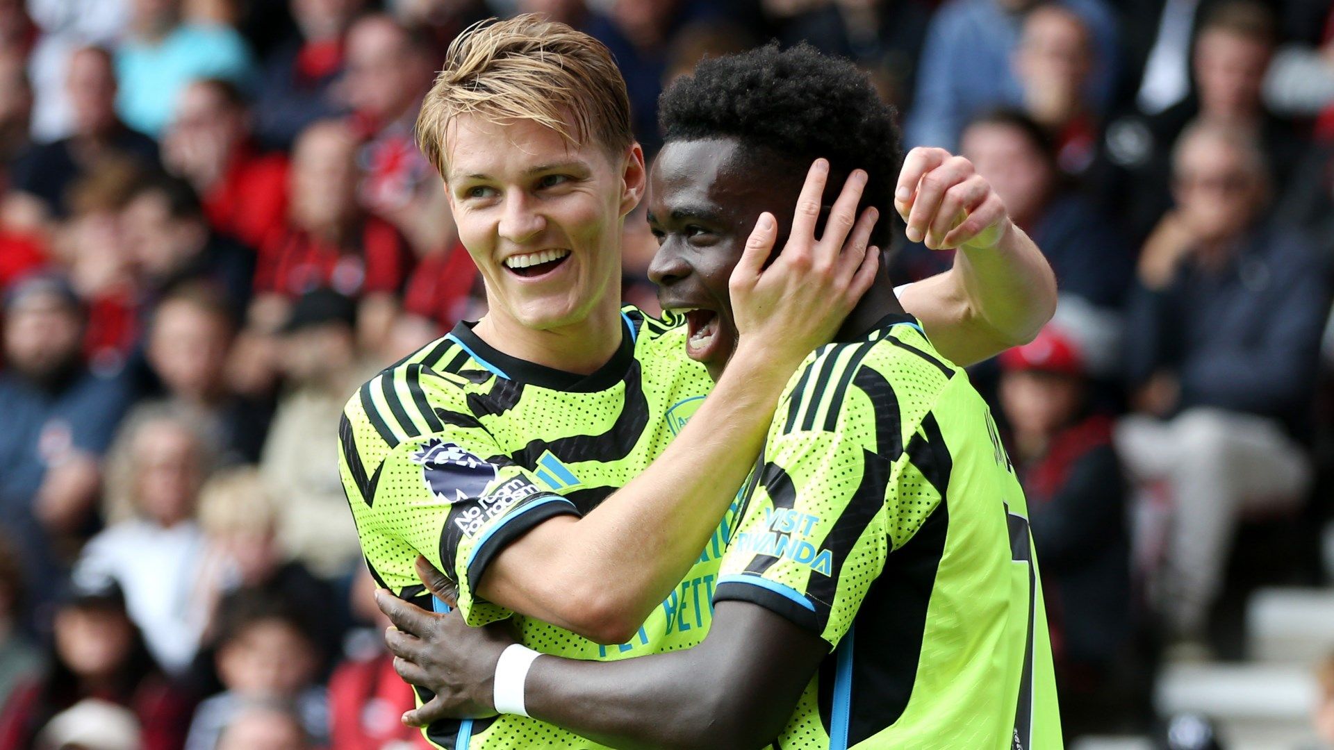 Bukayo Saka Martin Odegaard Arsenal Bournemouth